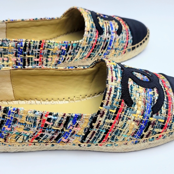 COPY - COPY - Chanel Espadrilles Tweed Grosgrain Multicolor 38 - Picture 5 of 7